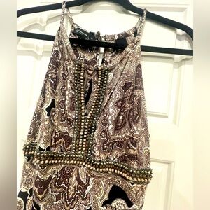 beaded, printed maxi dress